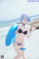 Coser @ 桜 桃 喵 Vol.036: 蕾姆 水 着 (48 photos)